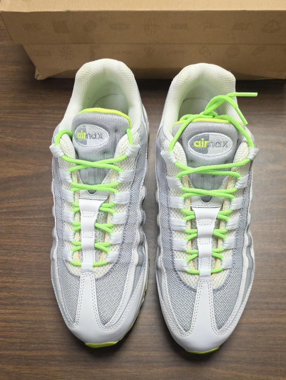 Nike Air Max 95 White Gray Volt 609048-138 Men's 9